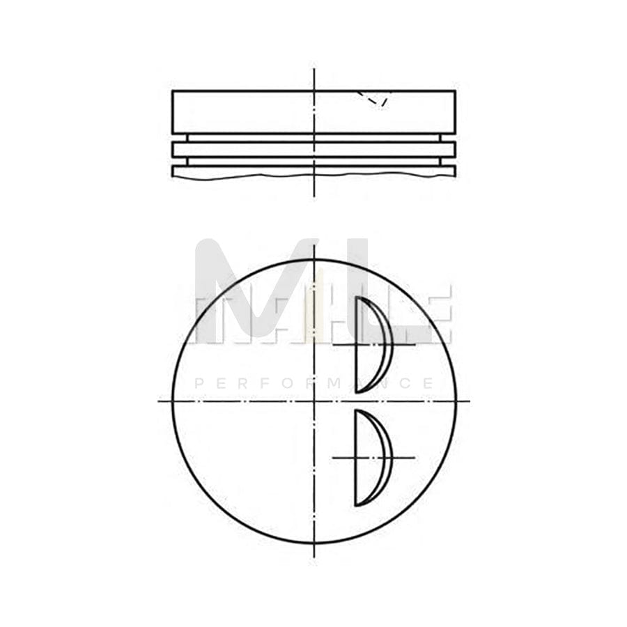 MAHLE ORIGINAL 034 86 00 Piston 82,51 mm, with piston rings | Performance Parts DirectCar Parts