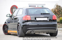 Rieger 00056767 Audi 8P A3 Rear Diffuser for Twin Tailpipe Left & Right -  Matte Black