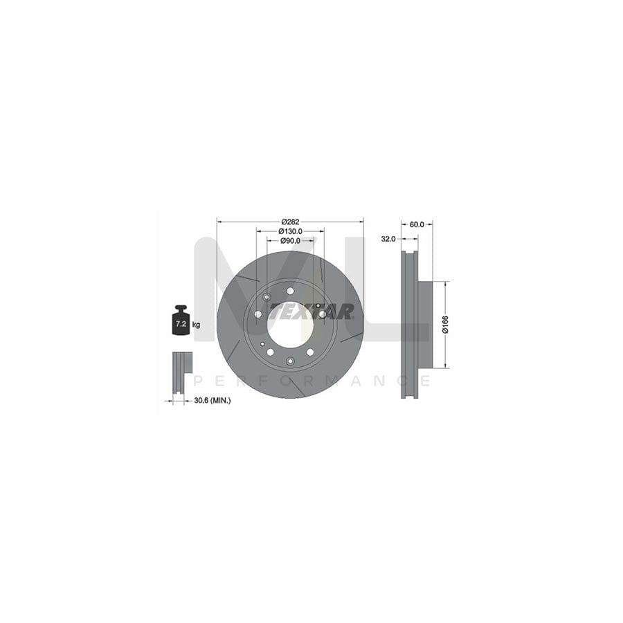 TEXTAR 92033200 Brake Disc for PORSCHE 928 Coupe Internally Vented, Slotted, without wheel hub, without wheel studs | Performance Parts Direct Car Parts