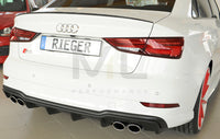 Rieger 00056825 Audi 8V S3 Rear Diffuser for Original Twin Tailpipe Left & Right -  Matte Black