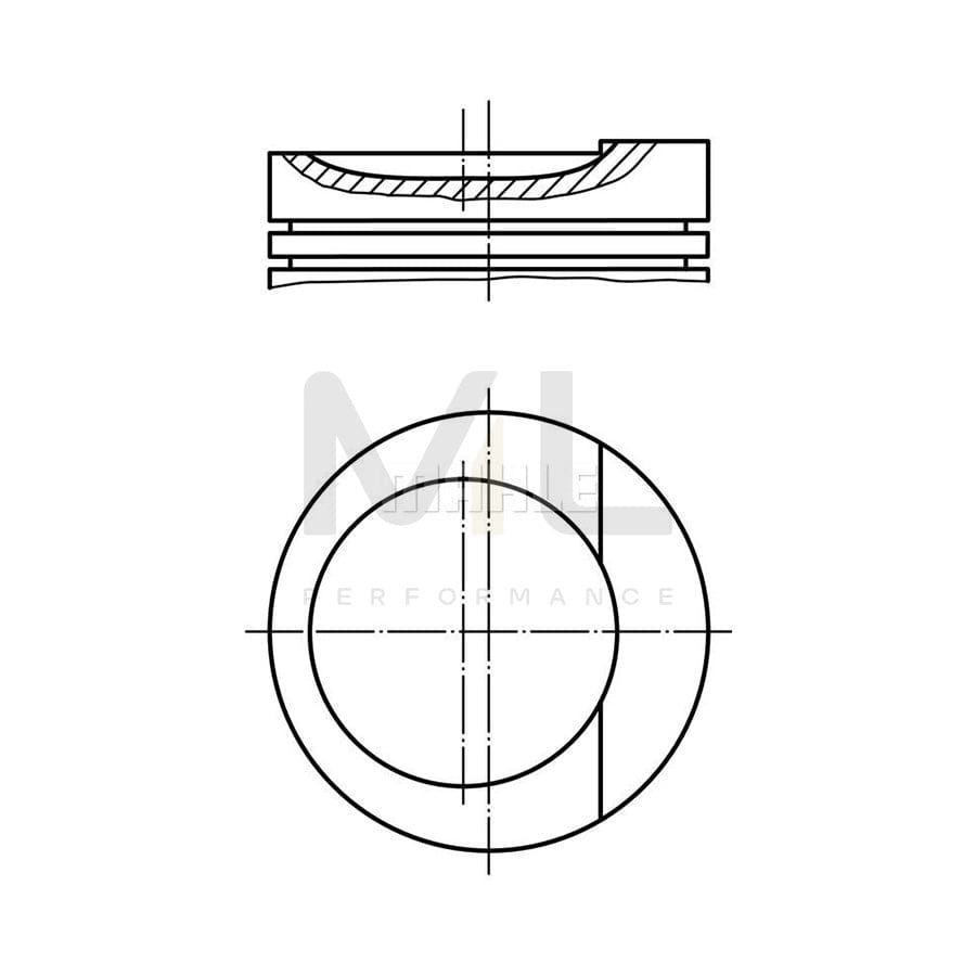 MAHLE ORIGINAL 034 79 00 Piston 81,01 mm, without cooling duct | Performance Parts DirectCar Parts
