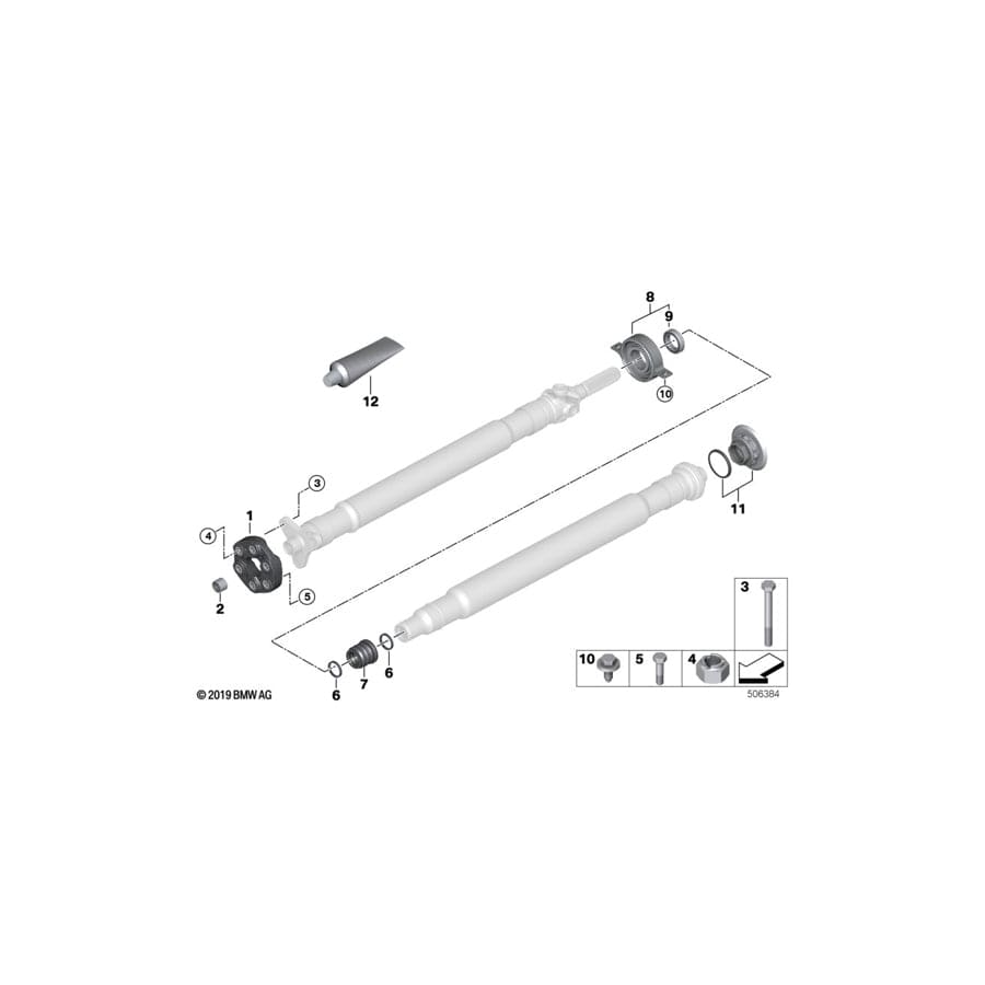 Genuine BMW Mini 26118485603 G15 G16 G14 Center Mount, Aluminium (Inc. 840iX)