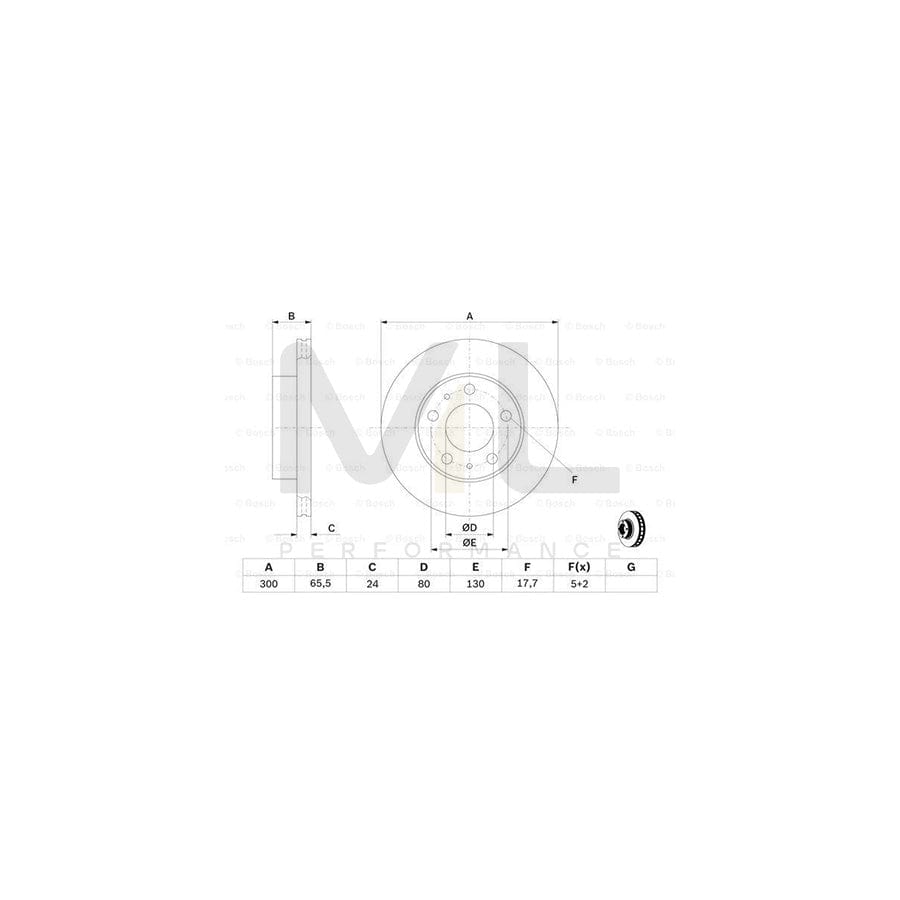 BOSCH 0 986 479 314 Brake Disc Vented, Oiled | Performance Parts Direct Car Parts