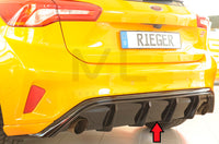 Rieger 00088179 Ford DEH Focus 4 ST Rear Diffuser for Original Tailpipe Left & RIght - Glossy Black