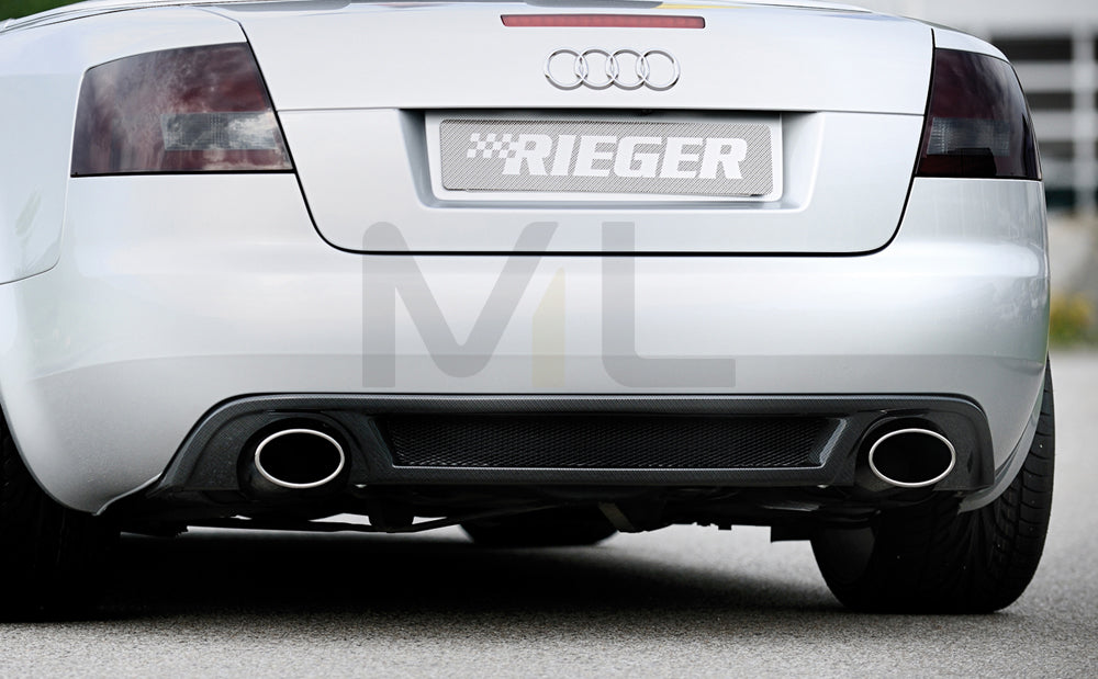 Rieger 00099819 Audi 8H A4 Rear Diffuser for Sport Tailpipe Left & Right - Carbon-Look