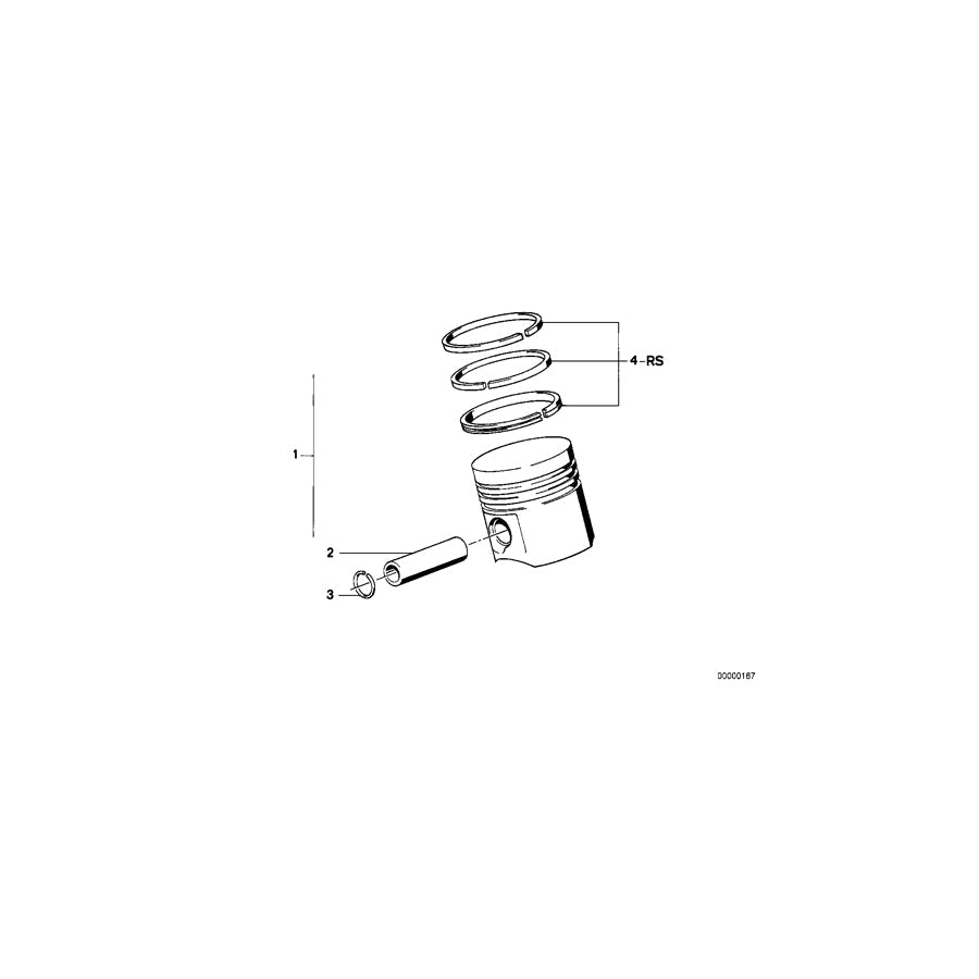 Genuine BMW 11251317095 E34 Mahle Piston 93,555mm(+0,20) (Inc. M5)