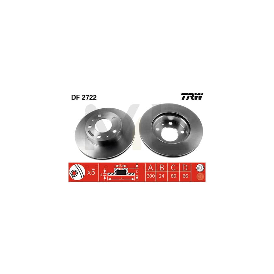 TRW DF2722 Brake Disc Vented, Painted | Performance Parts Direct Car Parts