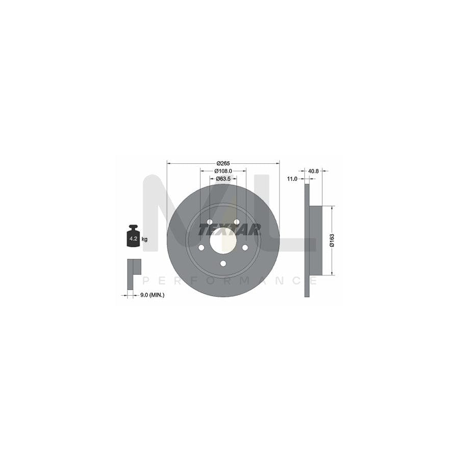 TEXTAR 92133700 Brake Disc Solid, without wheel hub, without wheel studs | Performance Parts Direct Car Parts
