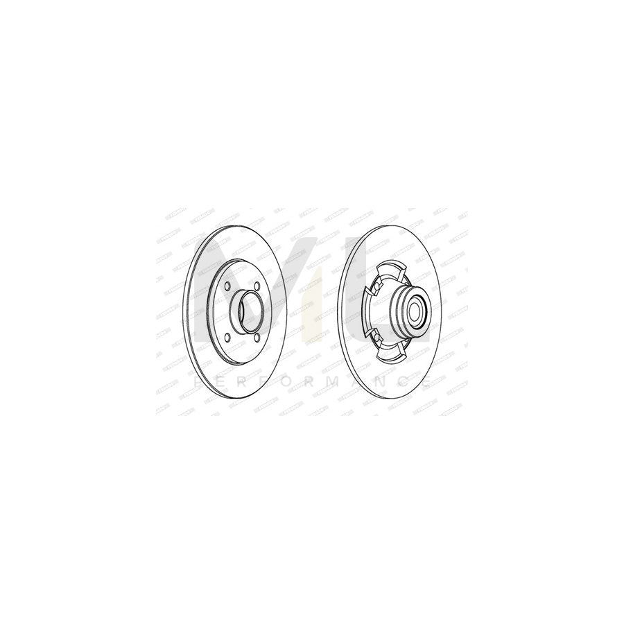 FERODO PREMIER DDF1515 Brake Disc for RENAULT CLIO Solid, without ABS sensor ring | Performance Parts Direct Car Parts