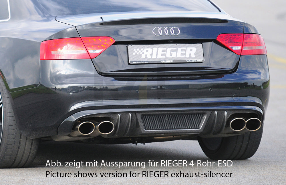 Rieger 00099088 Audi B8 B81 A5 Rear Diffuser for Original Twin Tailpipe Left - Carbon-Look