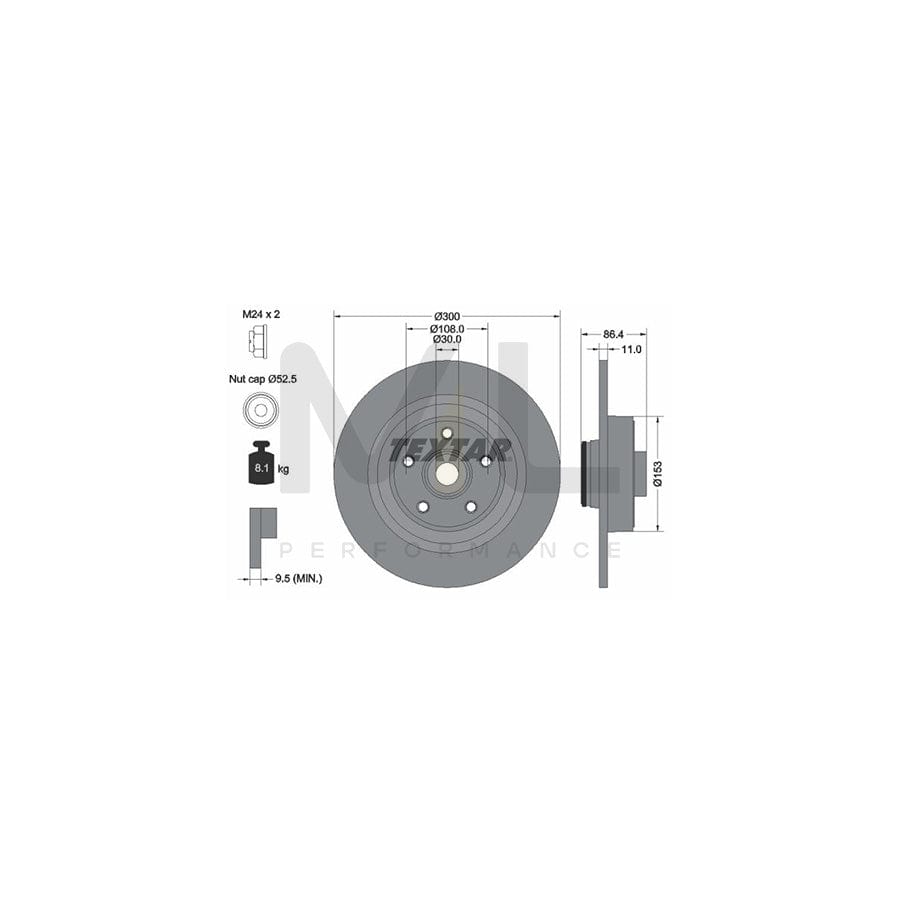 TEXTAR PRO 92159803 Brake Disc Solid, Coated, with integrated magnetic sensor ring, with wheel bearing | Performance Parts Direct Car Parts