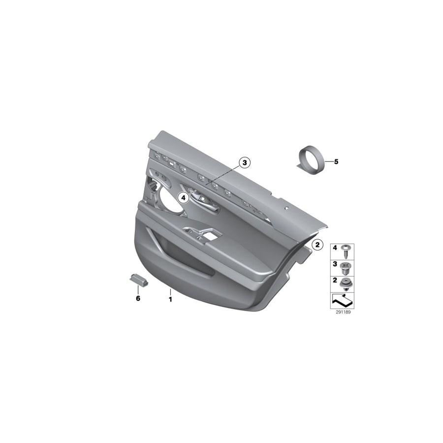 Genuine BMW 51427273286 F10 F11 Door Lining Leather Rear Right OYSTER (Inc. 518d, 528i & 550iX)
