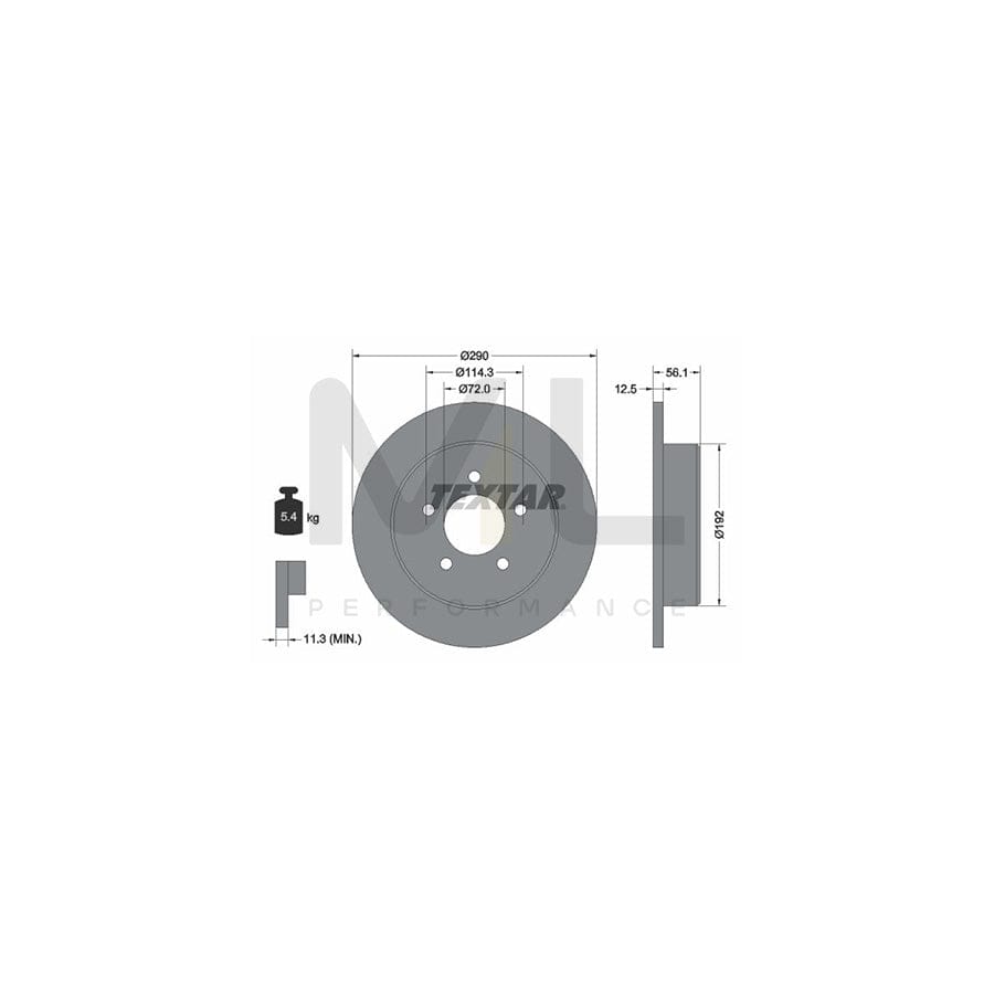 TEXTAR 92108400 Brake Disc Solid, without wheel hub, without wheel studs | Performance Parts Direct Car Parts