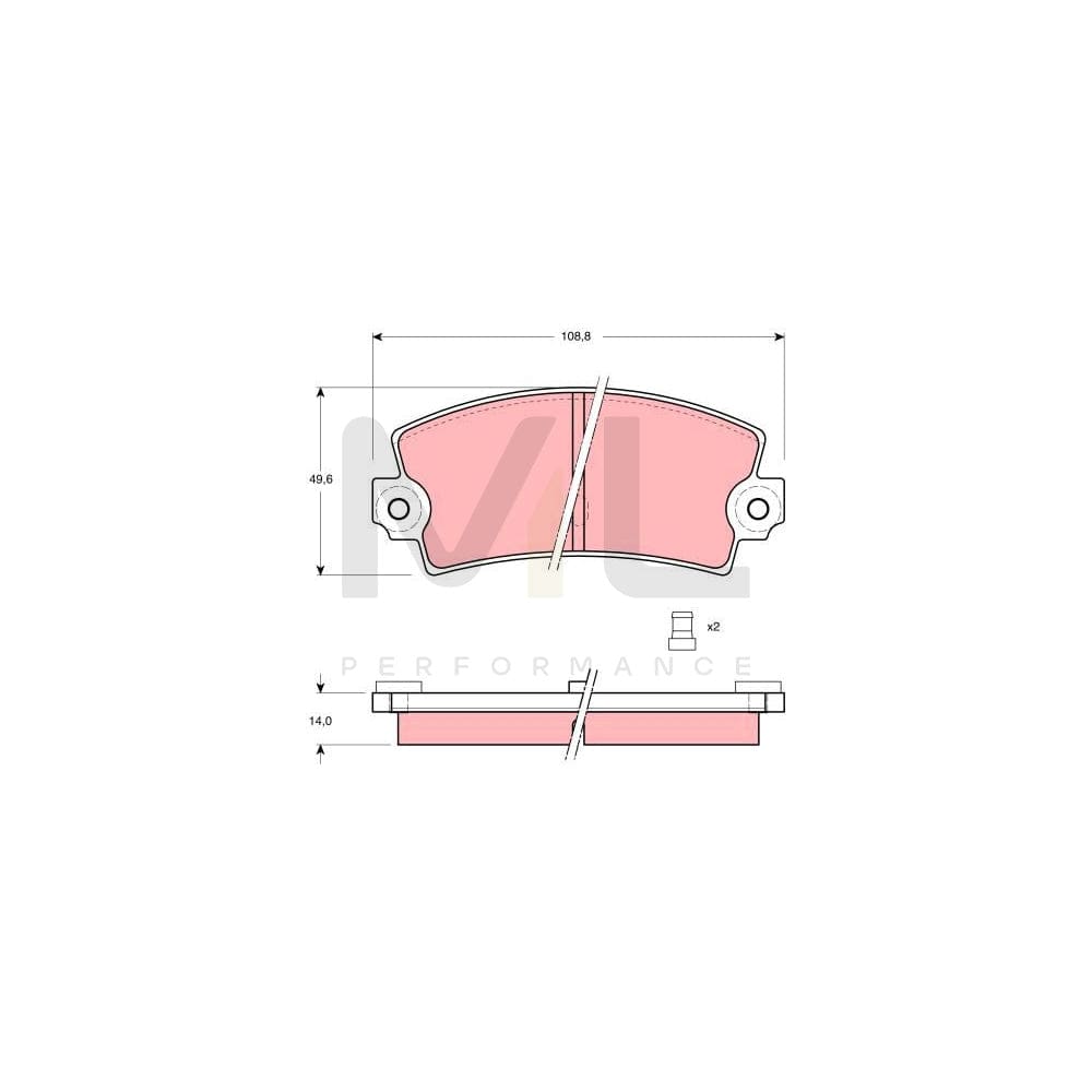 TRW Gdb149 Brake Pad Set Prepared For Wear Indicator | Performance Parts Direct Car Parts