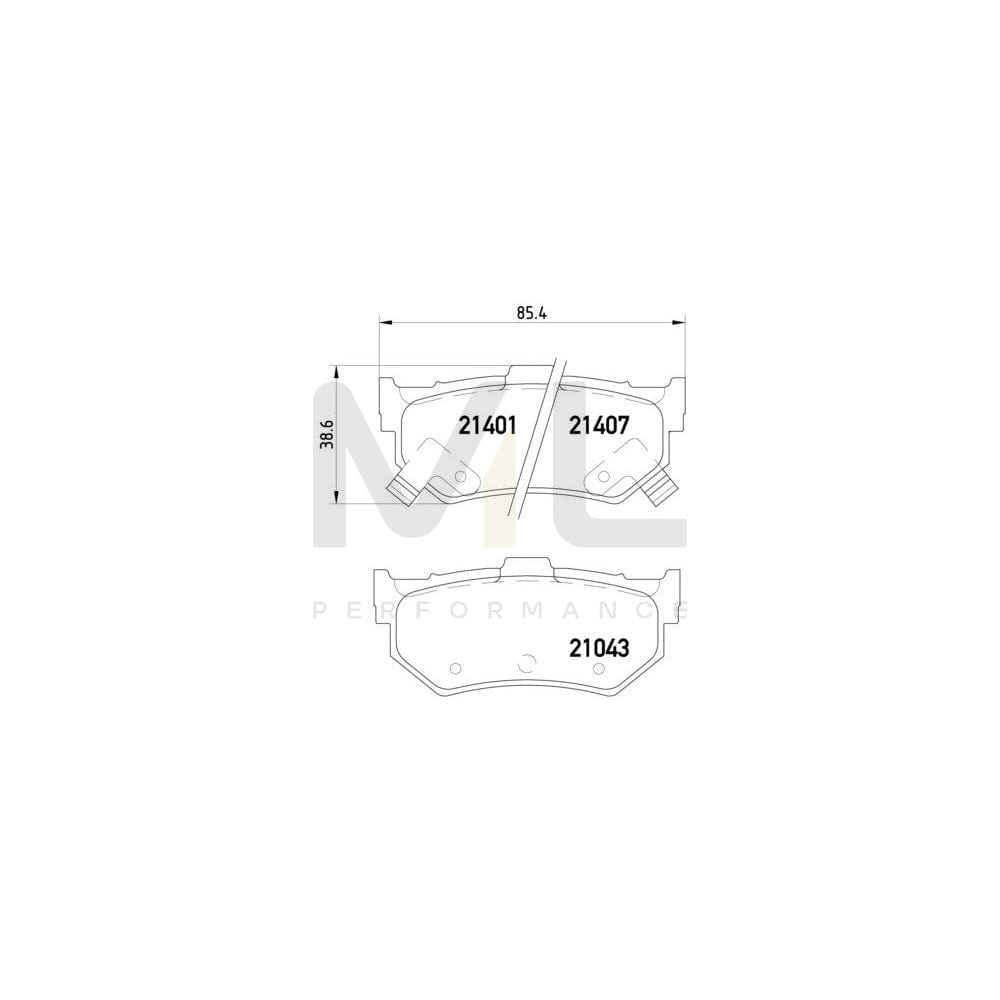 Brembo P 28 007 Brake Pad Set Excl. Wear Warning Contact