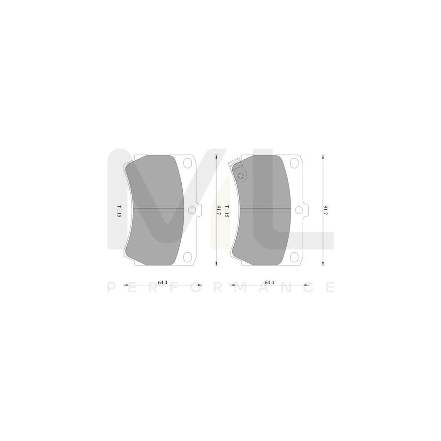 Bosch 0986Ab2053 Brake Pad Set With Acoustic Wear Warning BP2053N | Performance Parts Direct Car Parts