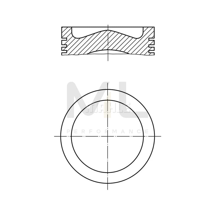 MAHLE ORIGINAL 039 PI 00125 000 Piston 73,7 mm, with piston ring carrier, without cooling duct | Performance Parts DirectCar Parts