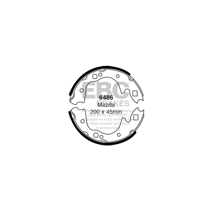 EBC 6486 Mazda E1600 Panel Van Rear Brake Shoes (4 pcs.)