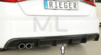 Rieger 00056804 Audi 8V A3 Rear Diffuser for Twin Tailpipe Left -  Matte Black
