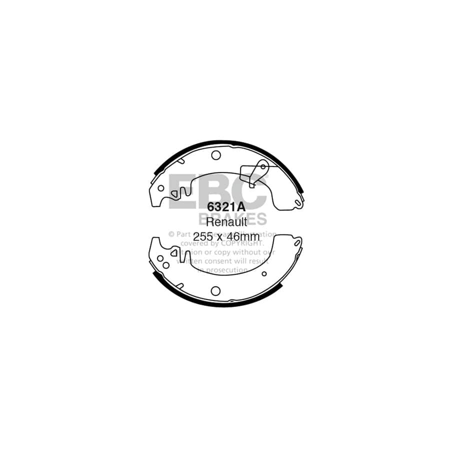 EBC 6321A Opel Renault Vauxhall Rear Brake Shoes (Inc. Arena & Trafic) (4 pcs.)