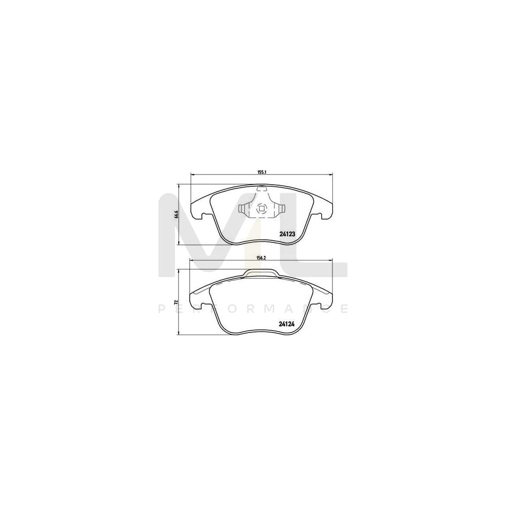 Brembo P 44 020X Brake Pad Set Excl. Wear Warning Contact