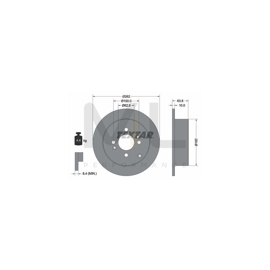 TEXTAR 92161300 Brake Disc Solid, without wheel hub, without wheel studs | Performance Parts Direct Car Parts