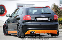 Rieger 00056777 Audi 8P A3 Rear Diffuser for Sport Tailpipe Left & Right -  Matte Black