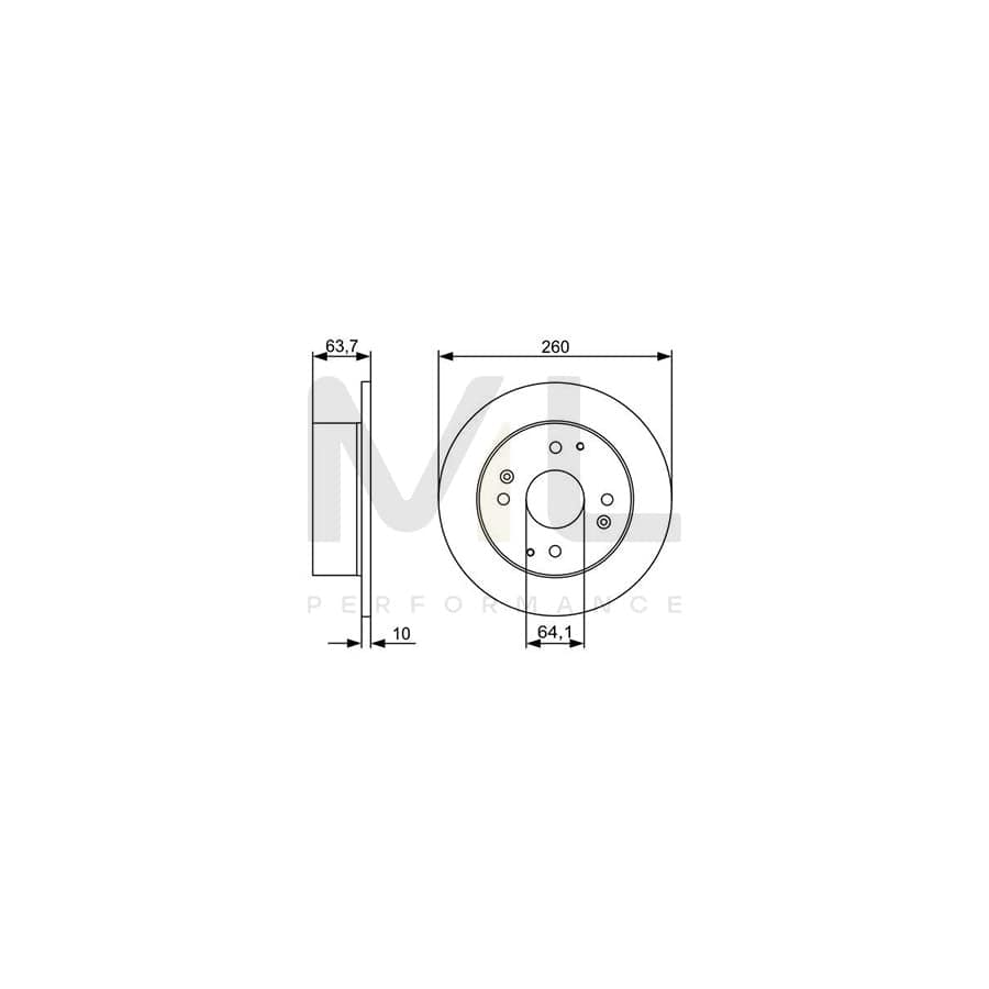 BOSCH 0 986 479 504 Brake Disc for HONDA ACCORD Solid, Oiled, with bolts/screws | Performance Parts Direct Car Parts