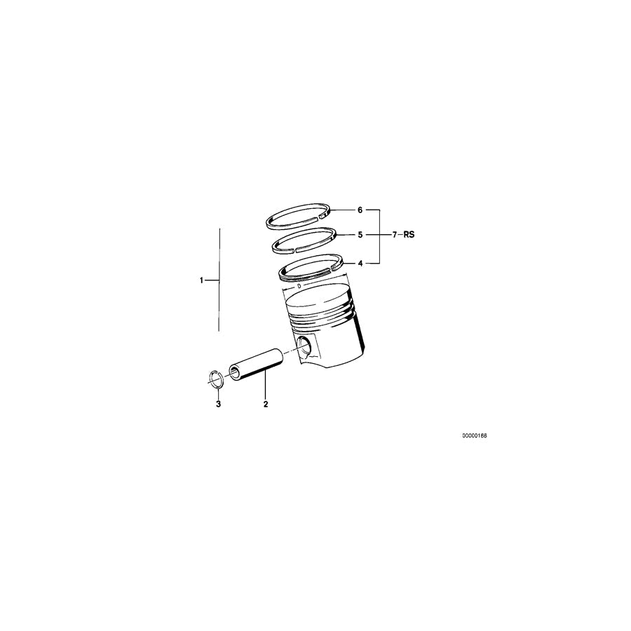 Genuine BMW 11251714813 E30 E34 E28 Mahle Piston 79,980mm (Inc. 320i & 520i)