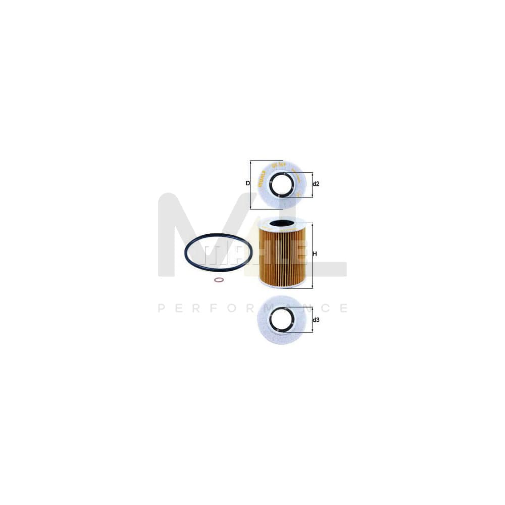 MAHLE ORIGINAL OX 369D Oil Filter Filter Insert | Performance Parts DirectCar Parts