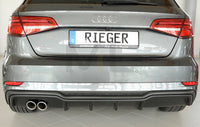 Rieger 00056820 Audi 8V A3 Rear Diffuser for Twin Tailpipe Left -  Matte Black