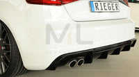 Rieger 00088141 Audi 8V A3 Rear Diffuser for Twin Tailpipe Left - Glossy Black