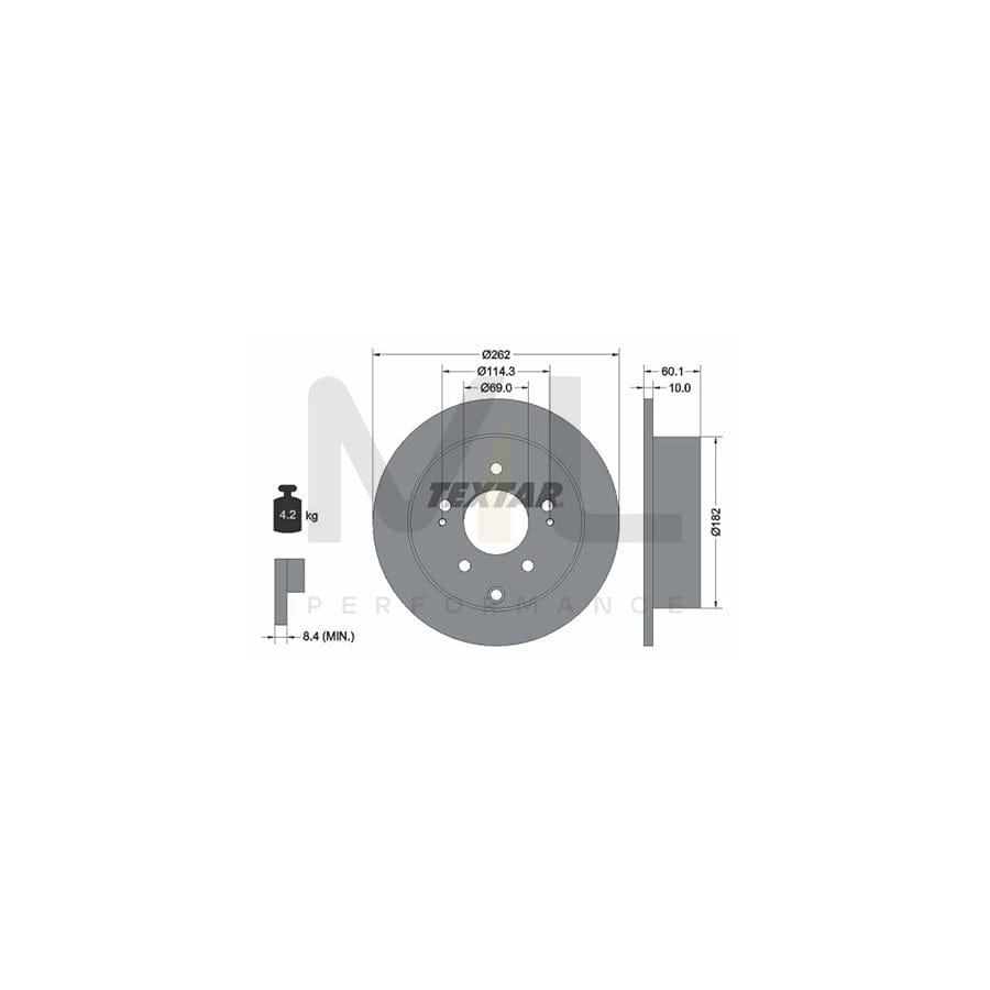 TEXTAR PRO 92269403 Brake Disc Solid, Coated, without wheel hub, without wheel studs | Performance Parts Direct Car Parts