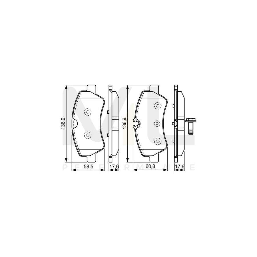 Bosch 0986Tb3202 Brake Pad Set With Bolts  | Performance Parts Direct Car Parts