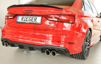 Rieger 00056826 Audi 8V A3 Rear Diffuser for Sport Tailpipe Left & Right -  Matte Black