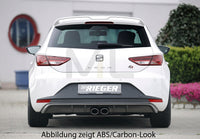 Rieger 00027009 SEAT 5F Leon FR Rear Diffuser for Twin Tailpipe Centre -  Matte Black