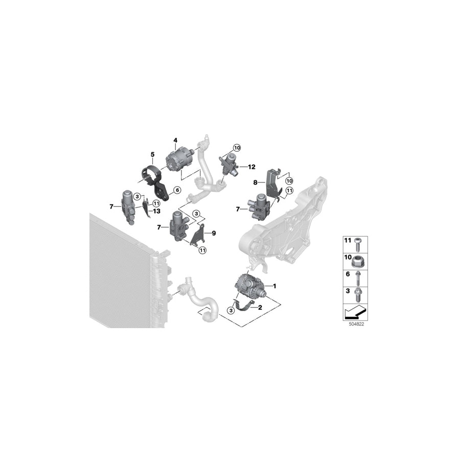 Genuine BMW 11519487542 F56 Bracket, Changeover Valve (Inc. Cooper SE)