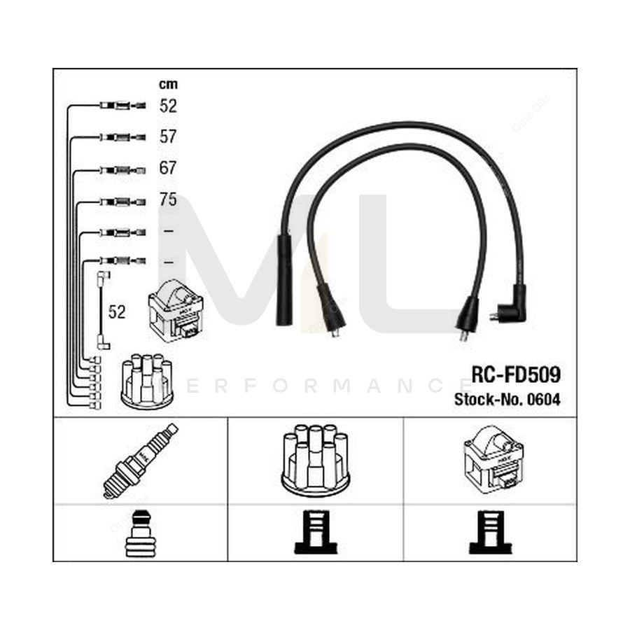 NGK Ignition Cable Kit RC-FD509 (NGK0604)