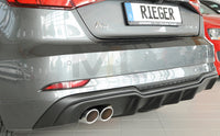 Rieger 00056820 Audi 8V A3 Rear Diffuser for Twin Tailpipe Left -  Matte Black
