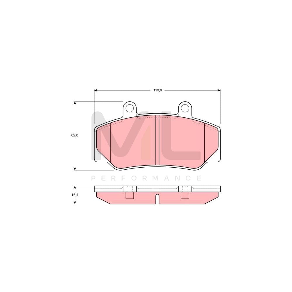 TRW Gdb970 Brake Pad Set Not Prepared For Wear Indicator, With Accessories | Performance Parts Direct Car Parts