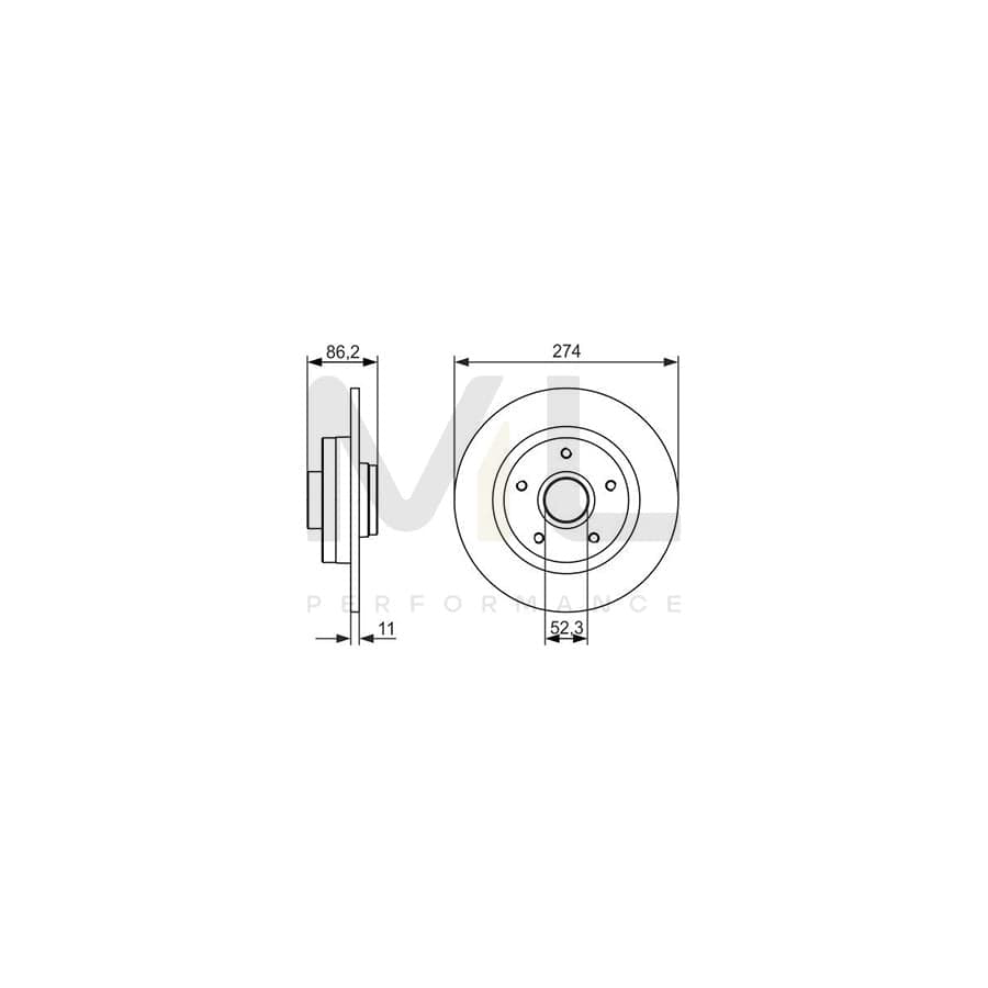 BOSCH 0 986 479 682 Brake Disc Solid, Oiled, without integrated magnetic sensor ring, without wheel bearing | Performance Parts Direct Car Parts