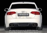 Rieger 00099081 Audi B8 B81 A4 Rear Diffuser for Twin Tailpipe Left - Carbon-Look