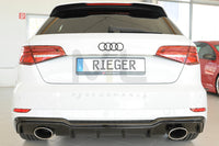 Rieger 00088183 Audi 8V Rear Diffuser for Sport Tailpipe Left & Right (A3 & S3) - Glossy Black