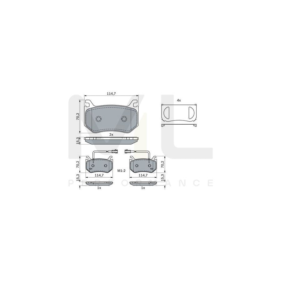 Bosch 0986424384 Brake Pad Set BP2239 | Performance Parts Direct Car Parts