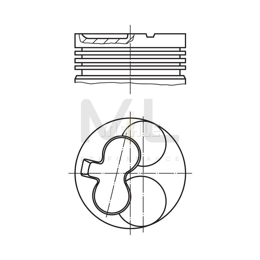 MAHLE ORIGINAL 012 34 01 Piston 79,5 mm, with piston ring carrier | Performance Parts DirectCar Parts