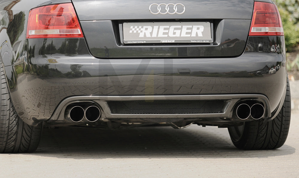 Rieger 00099839 Audi 8H A4 Rear Diffuser for Twin Tailpipe Left & Right - Carbon-Look