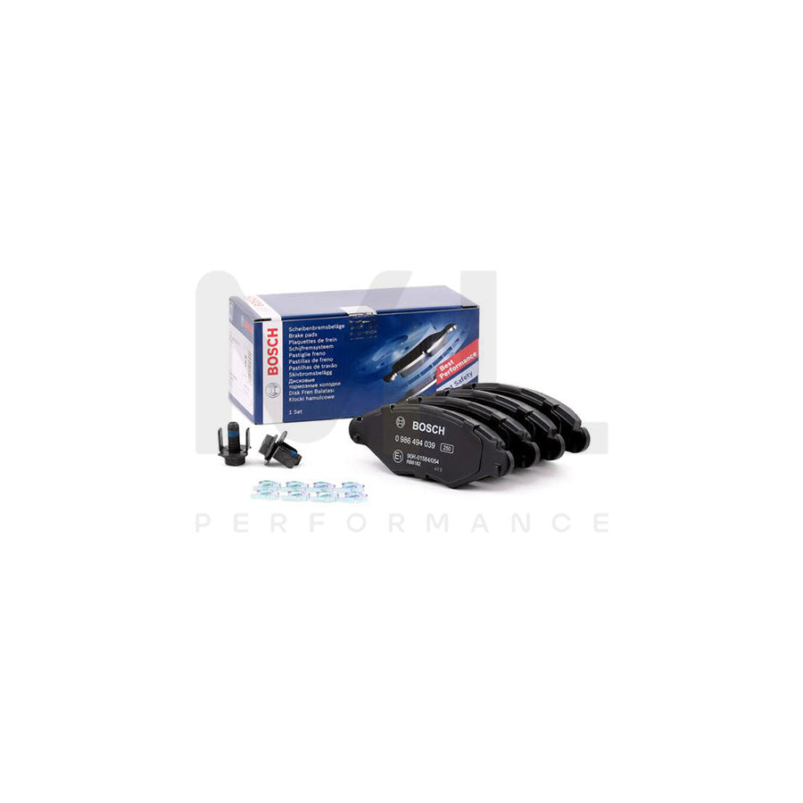 Bosch 0986494039 Brake Pad Set With Anti-Squeak Plate, With Bolts/Screws, With Mounting Manual BP376 | Performance Parts Direct Car Parts