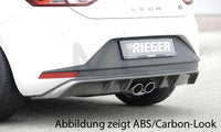 Rieger 00027009 SEAT 5F Leon FR Rear Diffuser for Twin Tailpipe Centre -  Matte Black