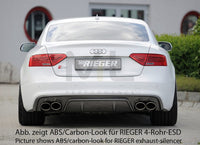 Rieger 00055473 Audi B8 B81 S5 Rear Diffuser for Original Twin Tailpipe Left & Right -  Matte Black