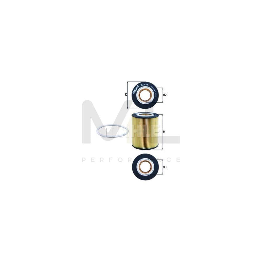 MAHLE ORIGINAL OX 433D Oil Filter Filter Insert | Performance Parts DirectCar Parts